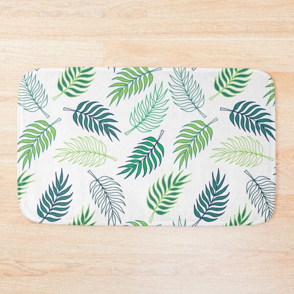 Item preview, Tropical pattern with green palm tree leaves designed and sold by Katine-Art.