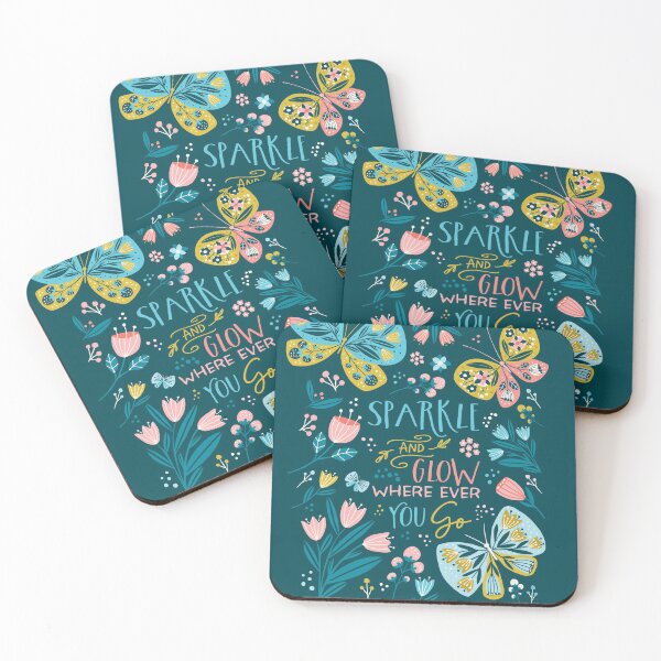 Item preview, Sparkle and Glow Butterflies Folk Art Flowers designed and sold by Heather Rosas.
