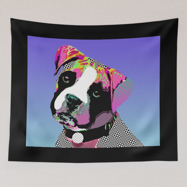 Item preview, Psychedelic Boxer Dog Portrait Art on Black designed and sold by NancyMerkle.