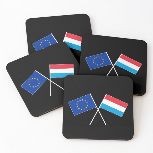 Item preview, Luxembourg crossed Europe EU flag flag designed and sold by GeogDesigns.