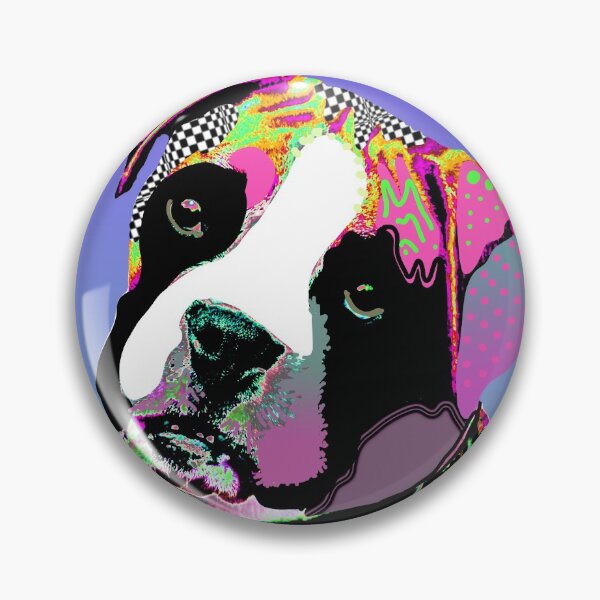 Artikelvorschau,  Psychedelic Boxer Dog Portrait Art entworfen und verkauft von NancyMerkle.
