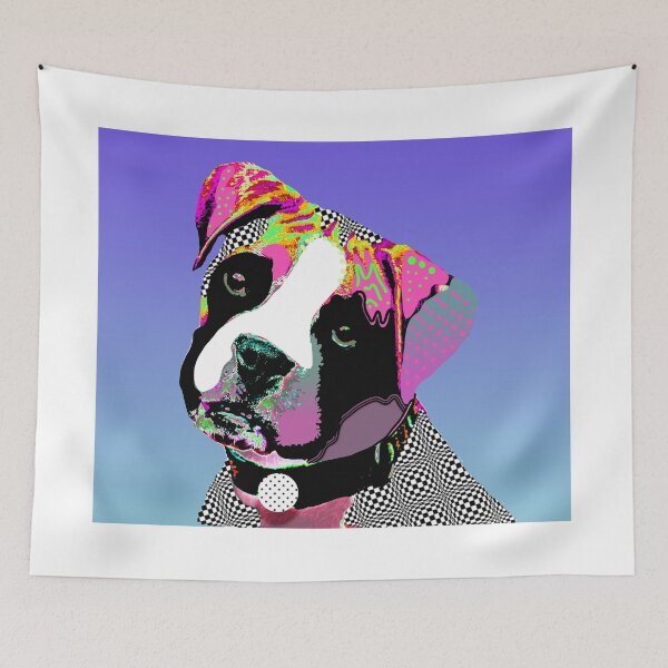 Item preview,  Psychedelic Boxer Dog Portrait Art designed and sold by NancyMerkle.