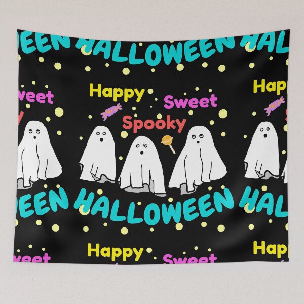 Item preview, Happy Spooky Sweet Halloween Ghosts designed and sold by HibouMagique.