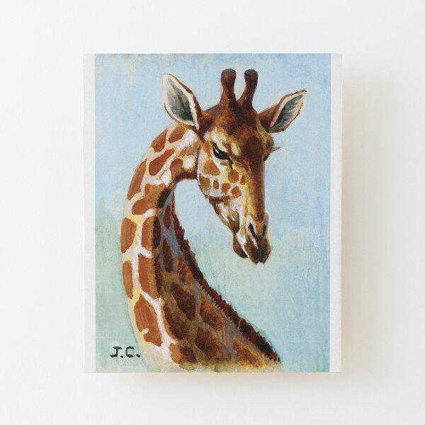 Rarement rencontrée : la girafe Impression montée sur bois