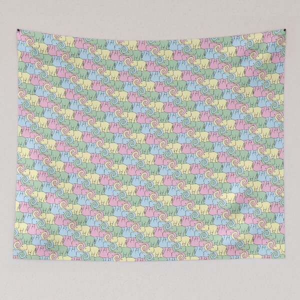 Item preview, Elephant Tessellation - Pastel designed and sold by DaveSavageArt.