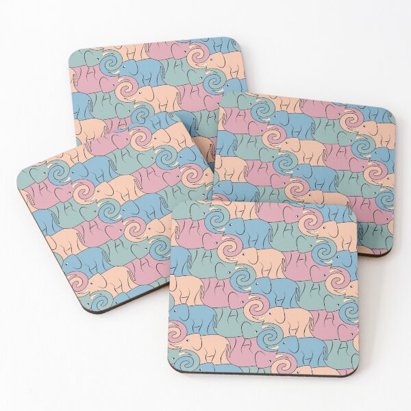 Item preview, Elephant Tessellation - Coral designed and sold by DaveSavageArt.