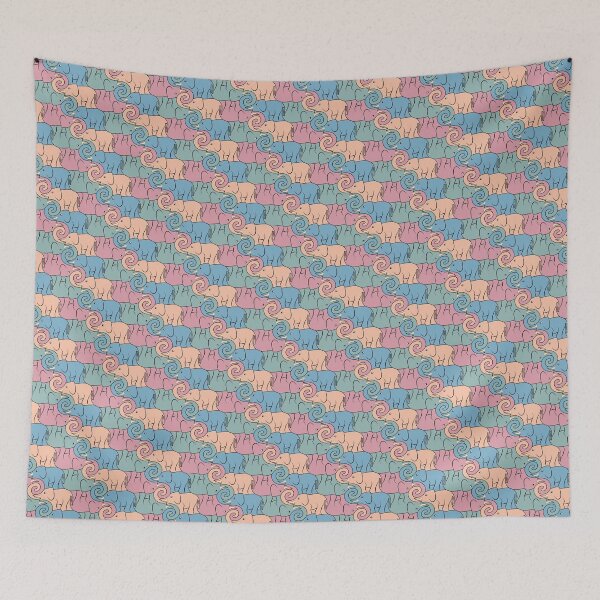 Item preview, Elephant Tessellation - Coral designed and sold by DaveSavageArt.