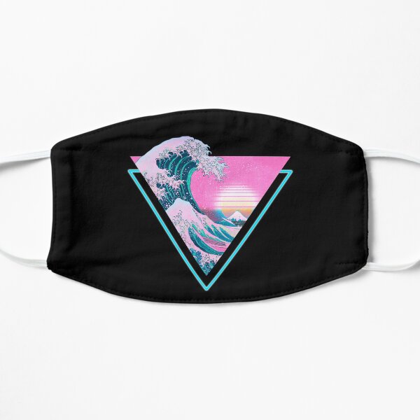 Vaporwave Aesthetic Great Wave Retro Triangle Flat Mask