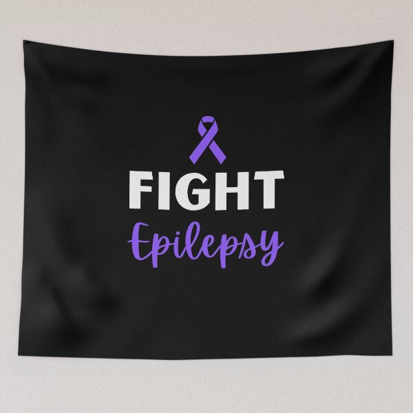 Item preview, Fight Epilepsy Quote Seizure October November 17th Cancer Survivor Purple Ribbon Cancer Support Hope Love Mental Health Depression Anxiety Inspirational Motivational Gift Idea  designed and sold by EpsilonEridani.
