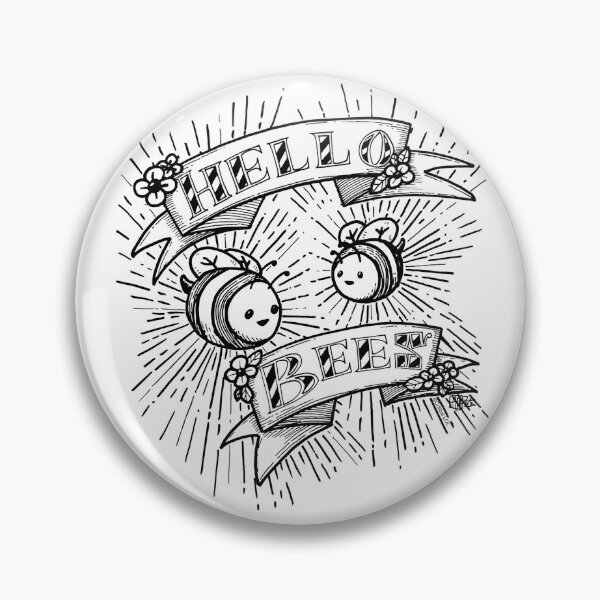 Item preview, Hello Bees! Black Outline designed and sold by CriticalLOL.
