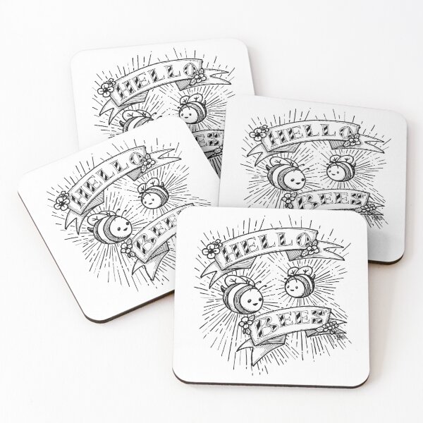 Item preview, Hello Bees! Black Outline designed and sold by CriticalLOL.