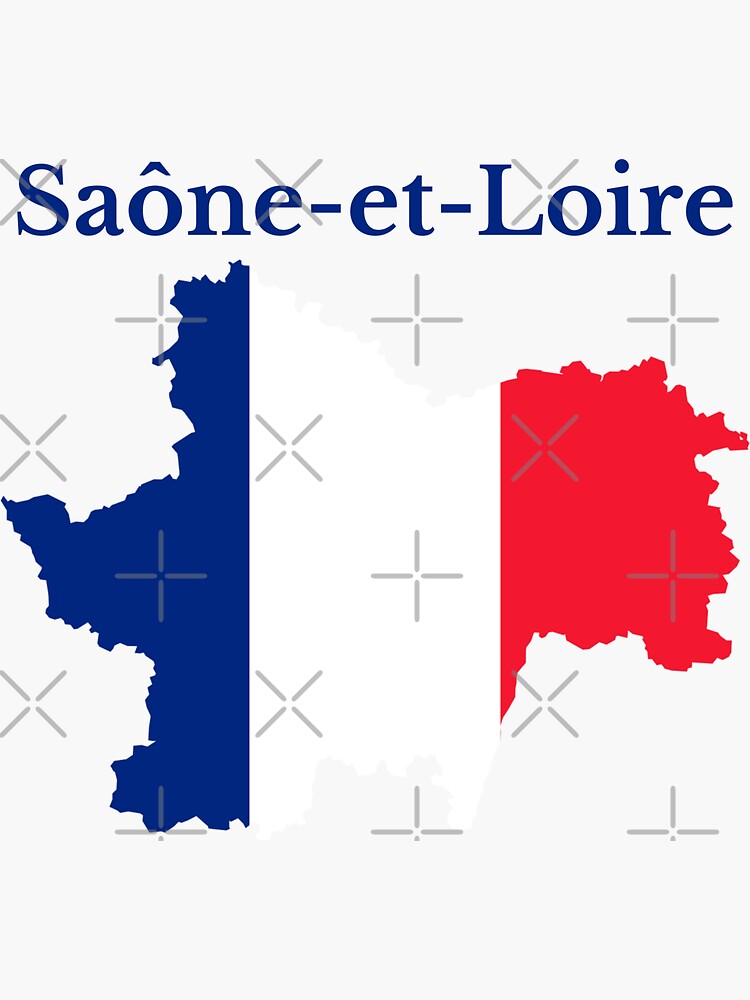 Pegatina «Mapa de Saona y Loira (Saona y Loira), Francia, Departamento
