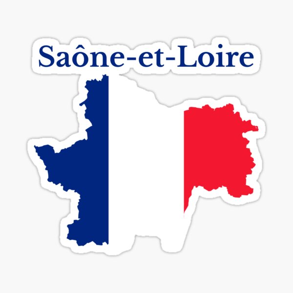 Pegatina «Mapa de Saona y Loira (Saona y Loira), Francia, Departamento