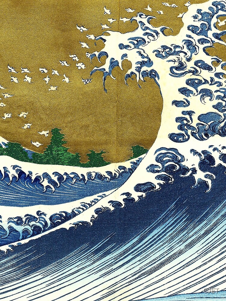 The Great Wave, Large Organic Tote Tag, Kanagawa Wave, Katsushika Hokusai