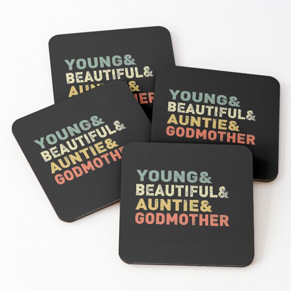 Item preview, Young, Beautiful, Aunt, Godmother Design, Funny Vintage Gift designed and sold by PrintOfi.