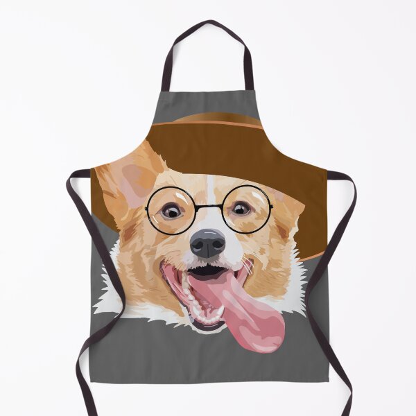 Item preview, Smiling Corgi With Round Glasses and Hat designed and sold by MeltingStarArt.