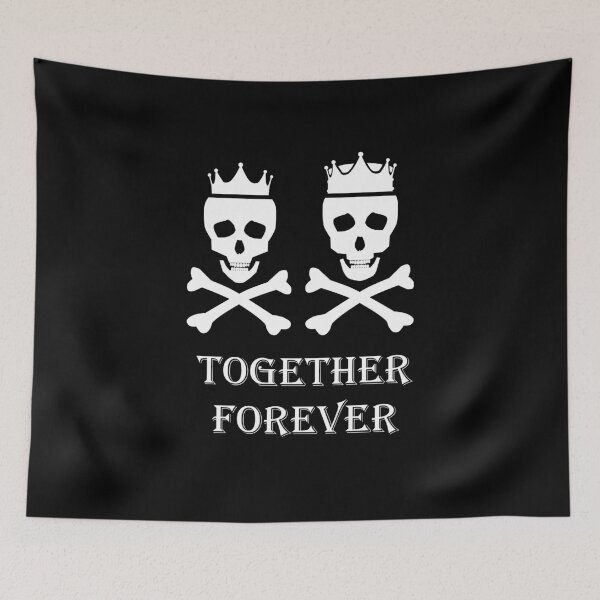 Item preview, Eternal Love King and Queen Skulls Together Forever Halloween Black Humor  designed and sold by Shapes-Mania.