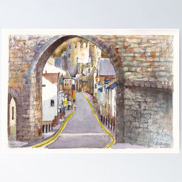Castle Street Conwy North Wales Poster