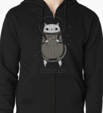 space cat Zipped Hoodie