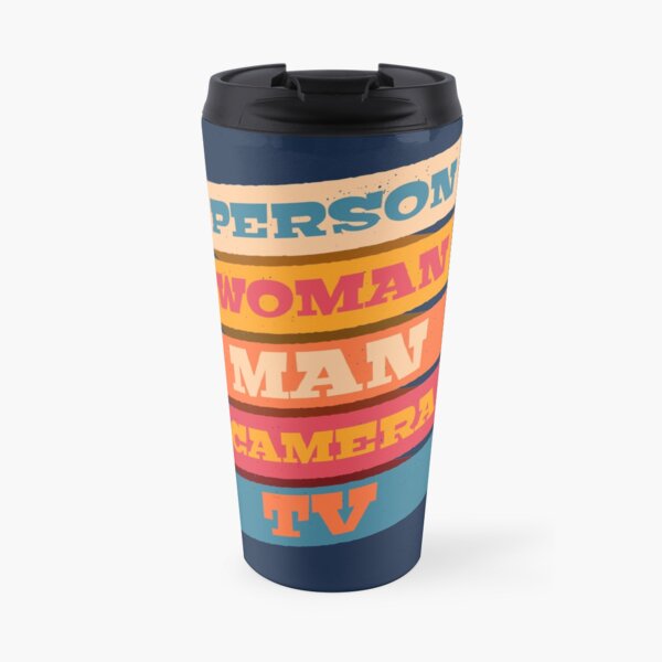 Person Woman Man Camera TV Logo Official WTFBrahh Travel Mug