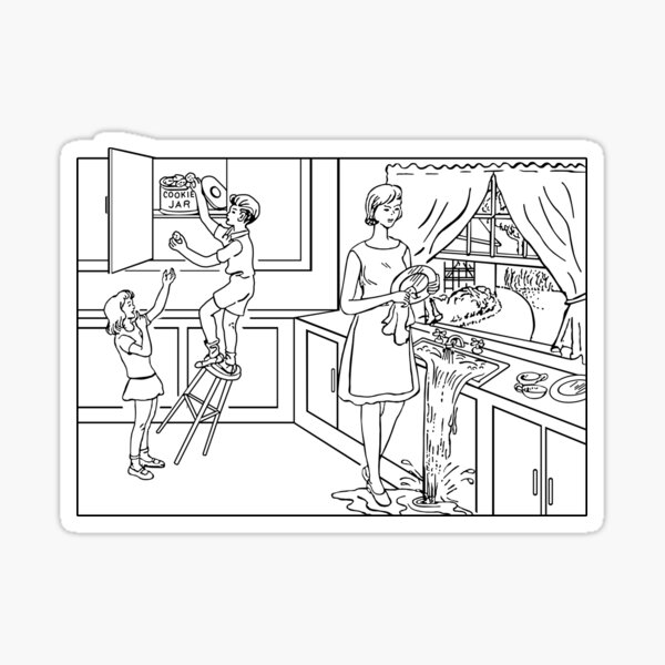 Item preview, The 'Cookie-Theft' Picture (Black & White) designed and sold by Kyle Price.