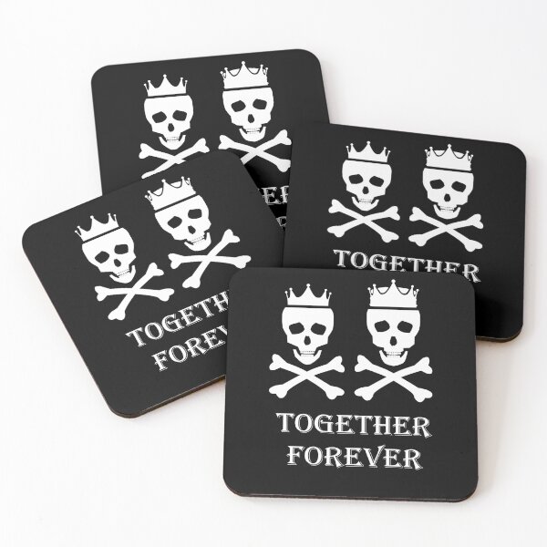 Item preview, Eternal Love King and Queen Skulls Together Forever Halloween Black Humor  designed and sold by Shapes-Mania.
