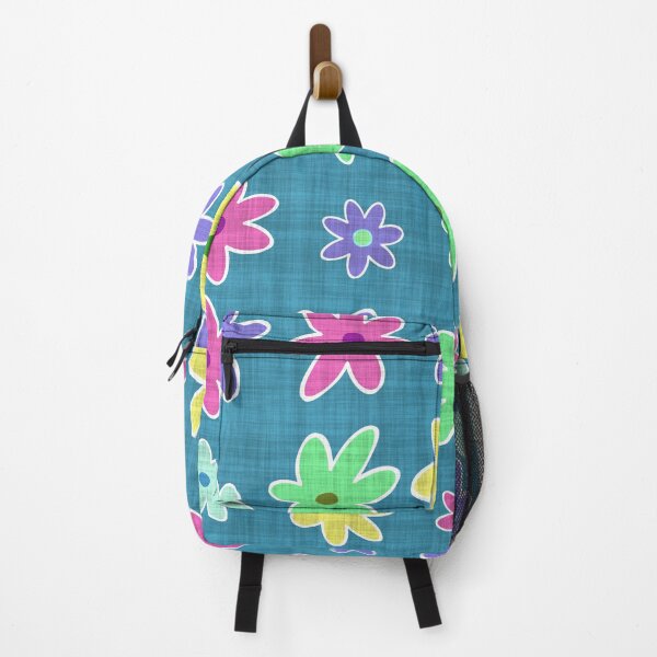 Item preview, garden fantasy flowers over cyan designed and sold by Filigranas Digitales.