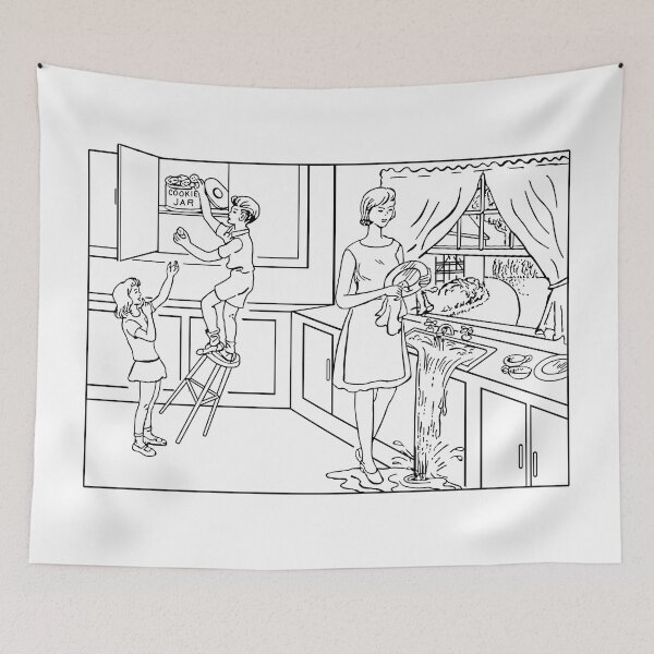Item preview, The 'Cookie-Theft' Picture (Black & White) designed and sold by Kyle Price.