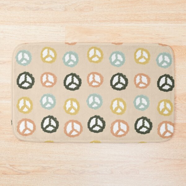 Item preview, peach peace sign pattern designed and sold by alisonbbentley.