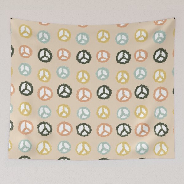 Item preview, peach peace sign pattern designed and sold by alisonbbentley.