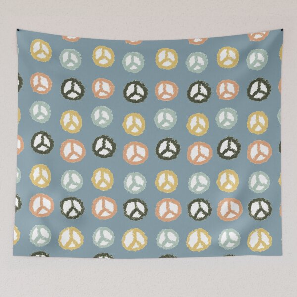 Item preview, navy peace sign pattern designed and sold by alisonbbentley.