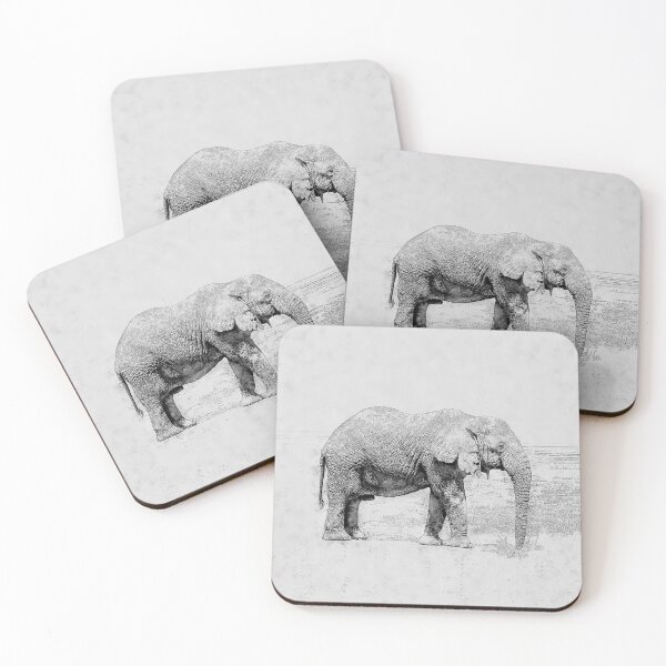 Item preview, Save Our Animals Beautiful Elephant Sketch Charcoal designed and sold by aventi24.