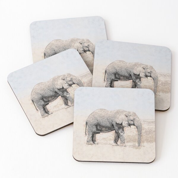 Item preview, Save Our Animals Beautiful Elephant Sketch Charcoal With Color designed and sold by aventi24.