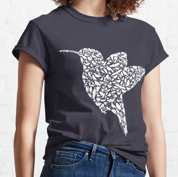 Hummingbird Silhouette Art made from Birds Classic T-Shirt