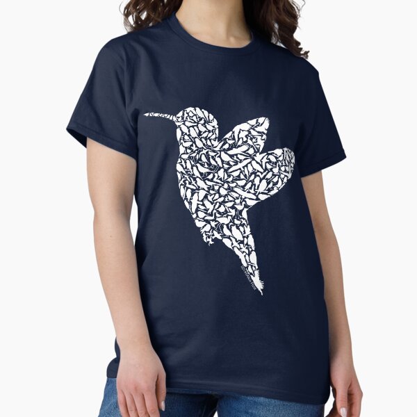 Hummingbird Silhouette Art made from Birds Classic T-Shirt