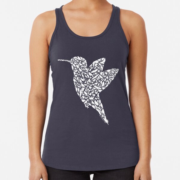 Hummingbird Silhouette Art made from Birds Racerback Tank Top