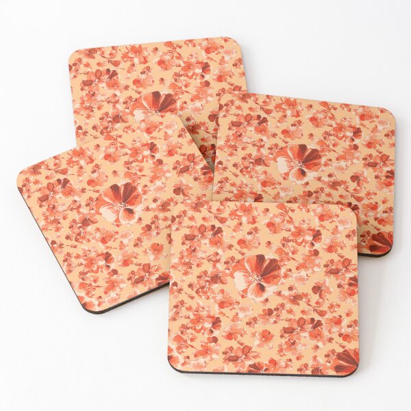 Item preview, Flowers, flowers - orange, red designed and sold by WzoryOzdobne.