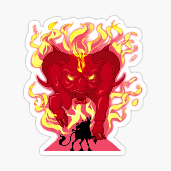 "Facing the Red Bull" Sticker for Sale by PuffbirdStudio Redbubble