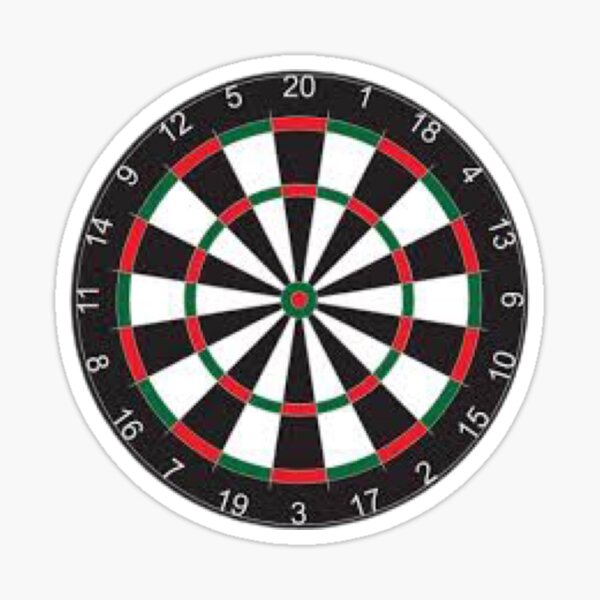 "Dartboard face mask " Sticker for Sale by BigRedDot Redbubble
