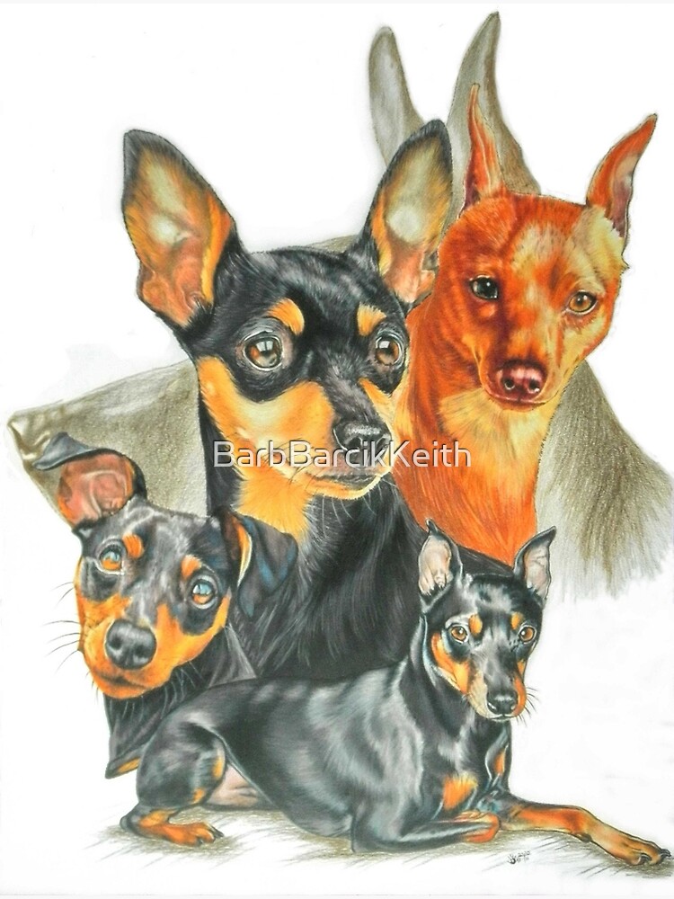 Miniature pinscher and papillon purebreed dogs Tapestry by