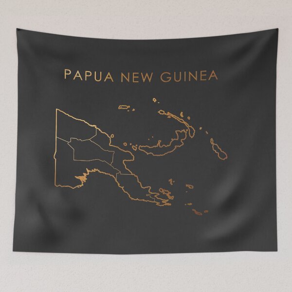 Item preview, Papua New Guinea Gold Outline Map with State Boundaries designed and sold by Alo.