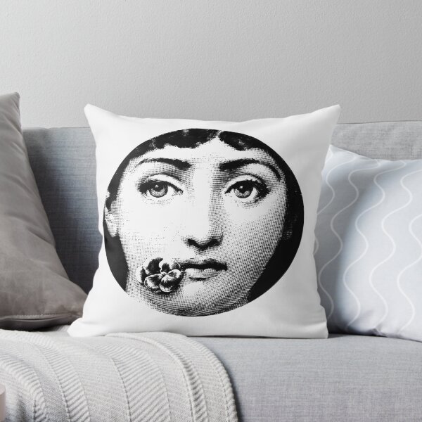 Lina Cavalieri Pop Art Fornasetti girl Throw Pillow