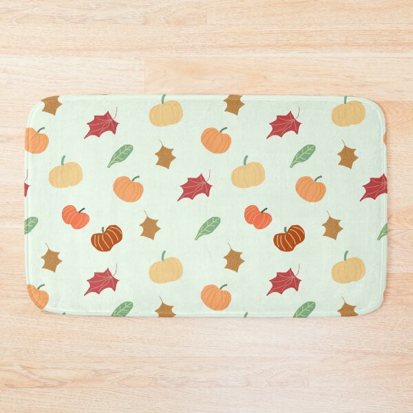 Item preview, Pumpkins and Leaves on White designed and sold by RepeatCandy.