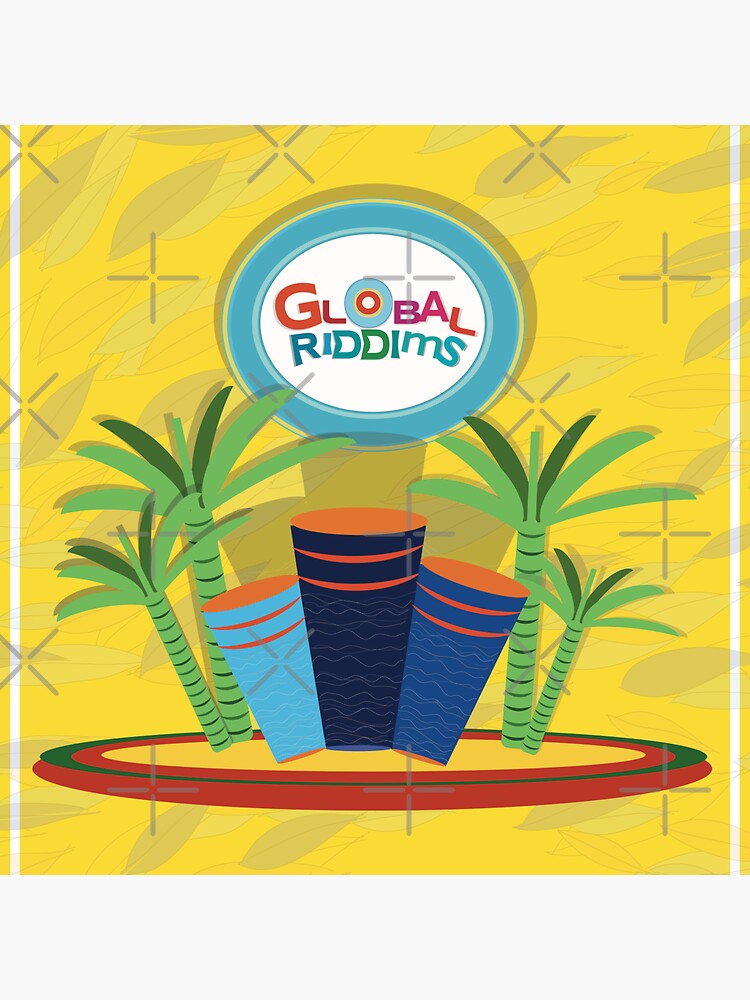 Thumbnail 3 of 3, Sticker, Golbal Riddims - Compilation Cover Art (4) designed and sold by Arema Arega.
