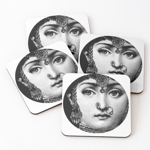 Lina Cavalieri Pop Art Fornasetti girl Coasters (Set of 4)