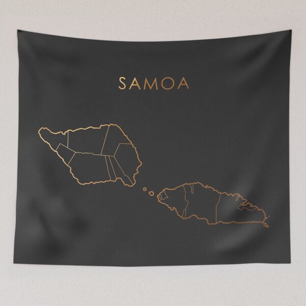 Item preview, Samoa Gold Outline Map with State Boundaries designed and sold by Alo.