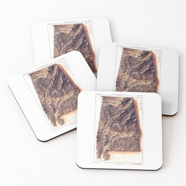 Item preview, 1925 Alabama Relief Map digitally-rendered designed and sold by ThinkAboutMaps.