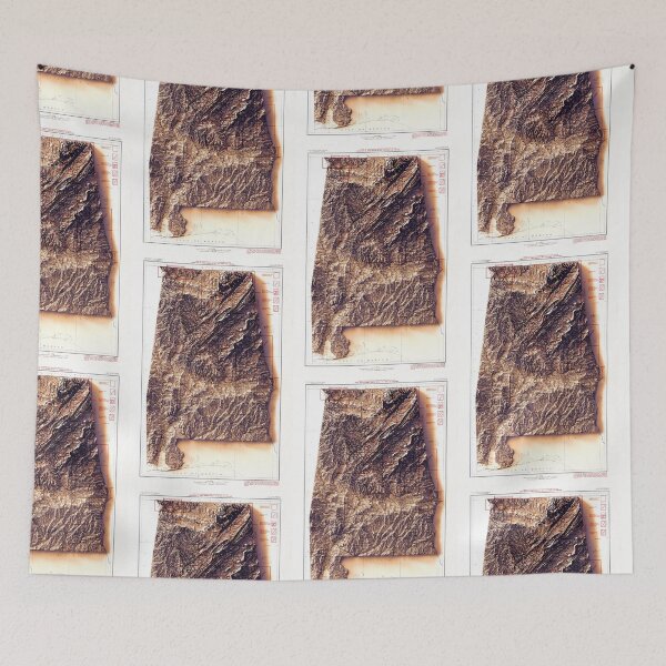 Item preview, 1925 Alabama Relief Map digitally-rendered designed and sold by ThinkAboutMaps.