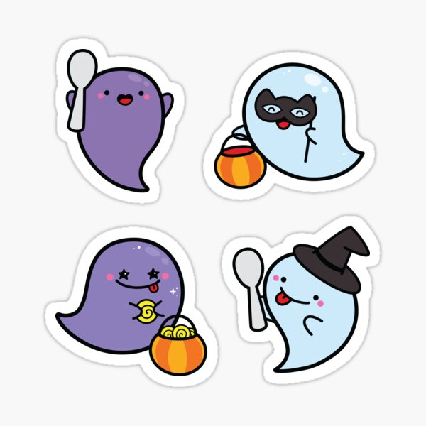 Spooky Halloween Kawaii Ghosts Sticker Pack by Tatyana Deniz Sticker