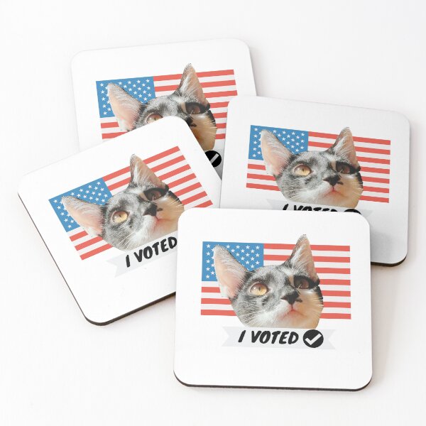 Item preview, Mia Cute Cat Kitten Face I Voted America USA Flag Election designed and sold by MiaMioMeo.